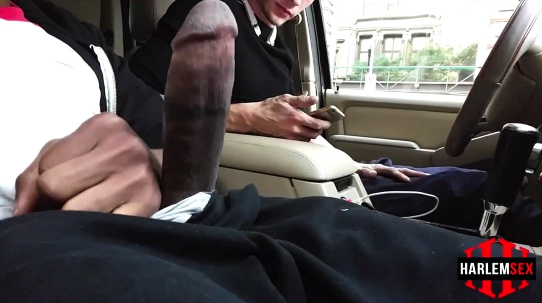 Big Car Cock - Another big cock sucked in car gay porn video on Harlemsex