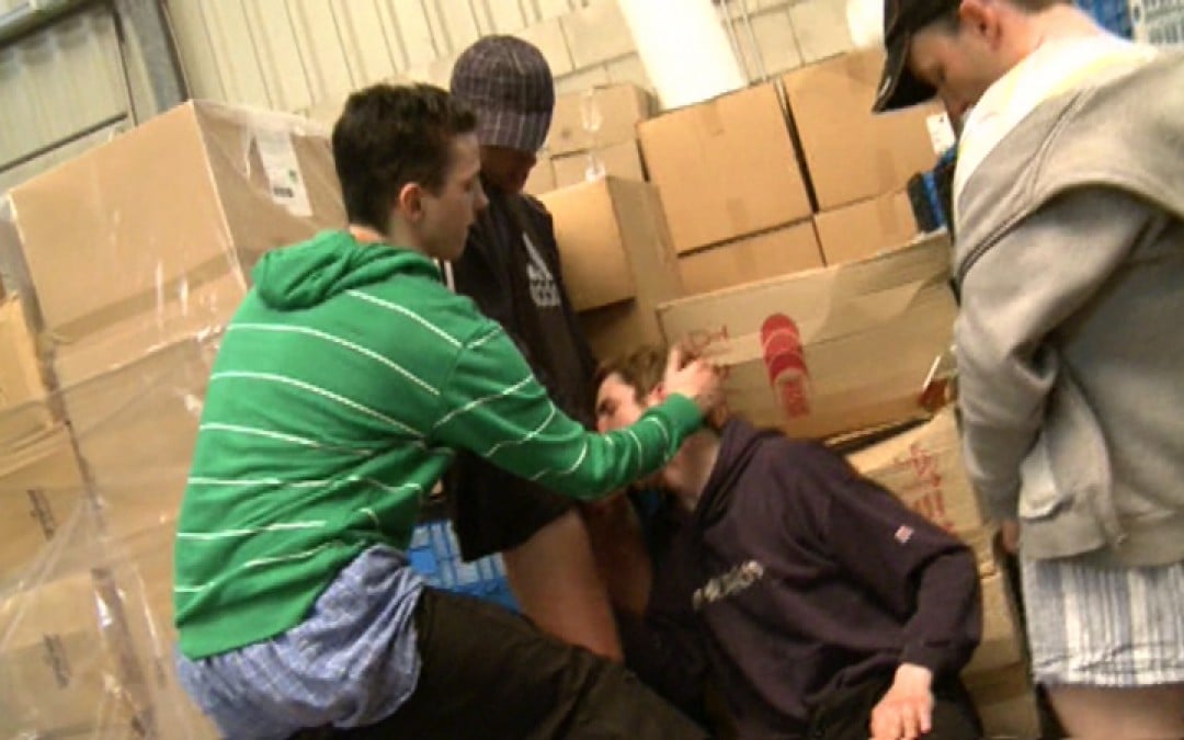 5 rascals' loads in the boy's mouth
