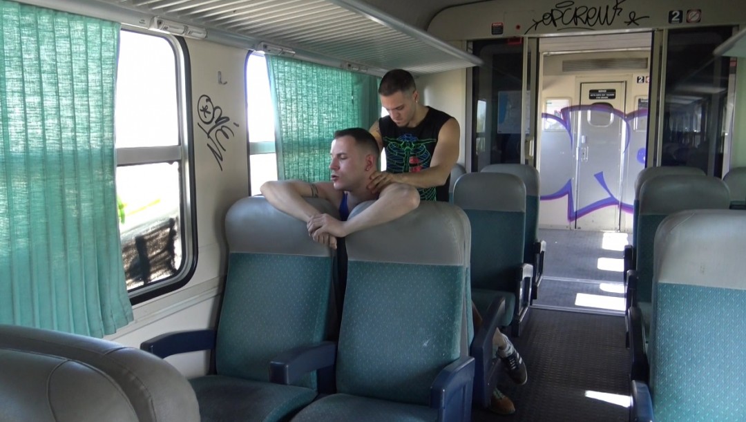 Fucked in train by straight guy