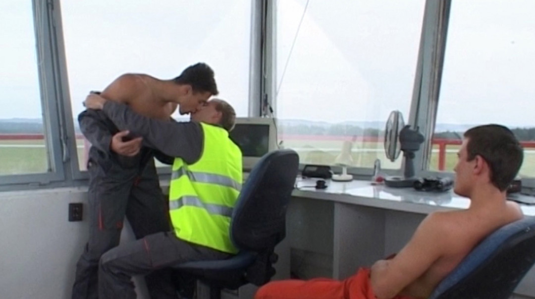 Gay Anal Sex in the Control Tower