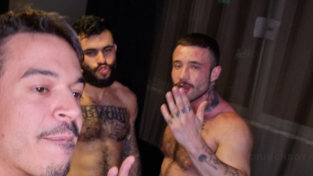 Two handsome and hairy guys fuck when their girlfriend is not there