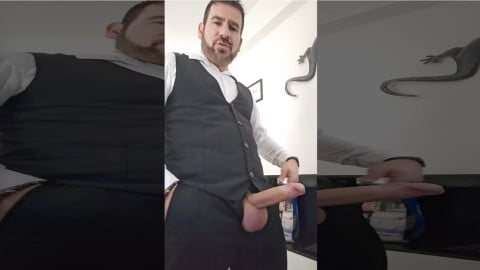 masturbation big cock in suit
