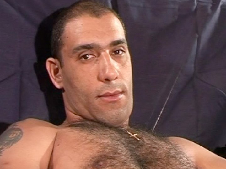 Hairy, muscular, macho arab man with big dick and hairy balls