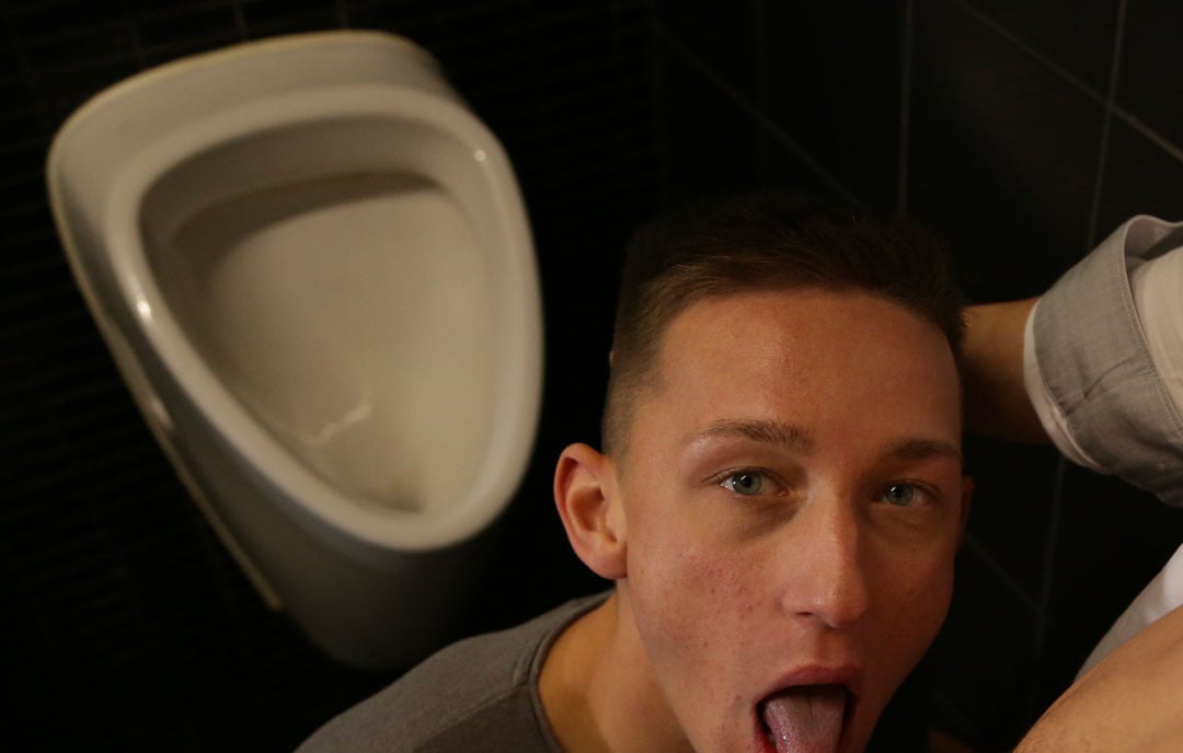 Blond Twink’s Pre-Club Toilet Fuck - Bareback Pounding by Muscular Bartender