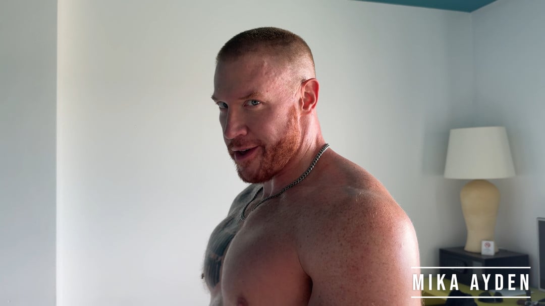 A MUSCLAR RED-HAIRED GIANT FUCKS ME HARD - Mika AYDEN and Eddie BURKE